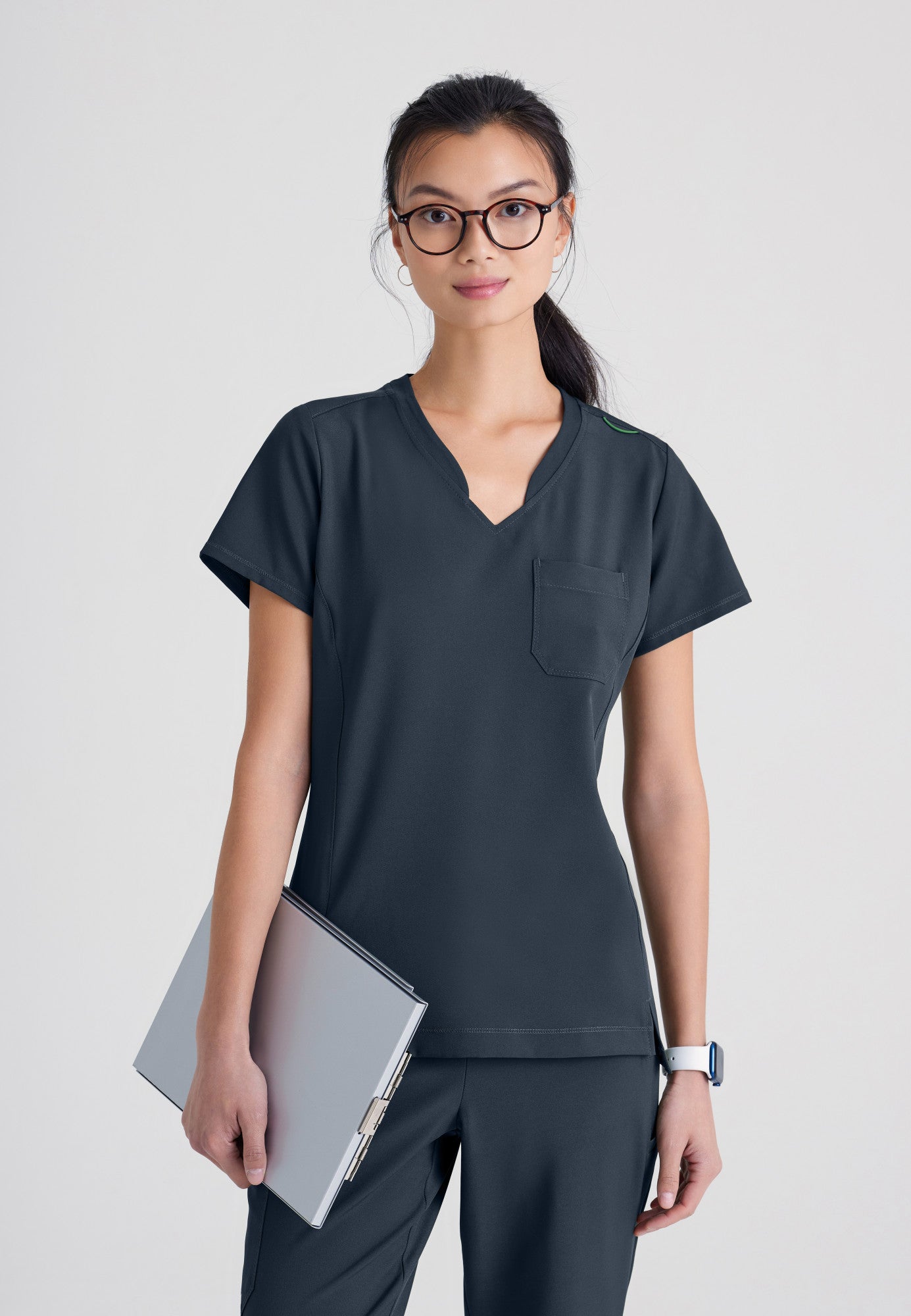Sway Tuck-In Top - Steel - Jen's Scrubs